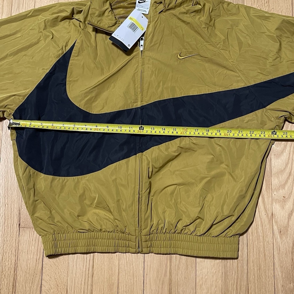 Nike Big Swoosh‎ Windbreaker Jacket Full Zip Mens Sz Small Olive Green Track - Picture 4 of 8
